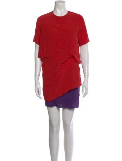 Pre-owned Acne Studios Silk Mini Dress In Red