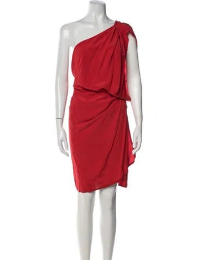 Pre-owned Acne Studios Silk Mini Dress In Red