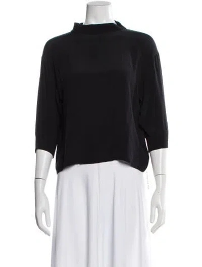 Pre-owned Acne Studios Silk Mock Neck Top In Gray