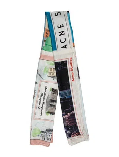 Pre-owned Acne Studios Silk Printed Scarf