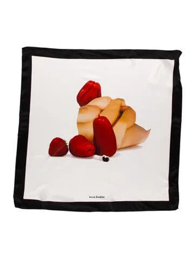 Pre-owned Acne Studios Silk Printed Scarf In Multi