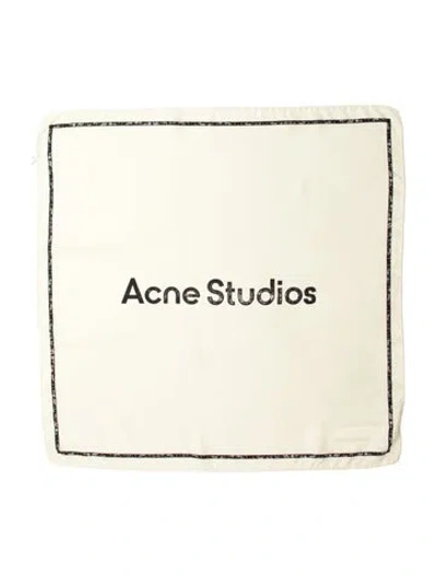 Pre-owned Acne Studios Silk Printed Scarf In Neutral