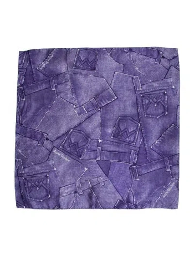 Pre-owned Acne Studios Silk Printed Scarf In Purple