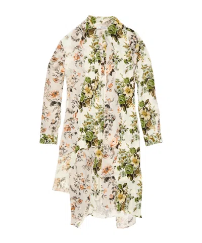 Acne Studios Silk Shirt Dress In White