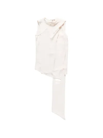 Acne Studios Silk Sleeveless Blouse In Neutral
