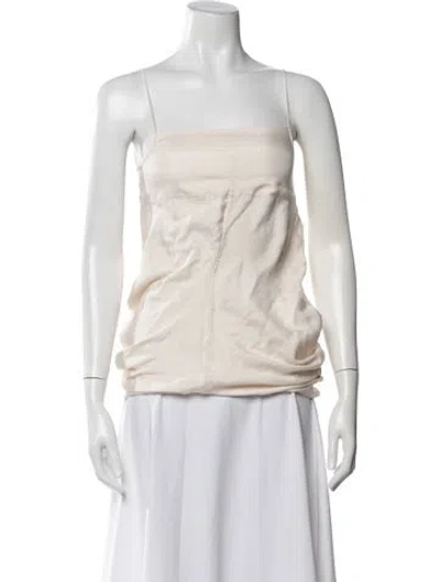 Pre-owned Acne Studios Silk Square Neckline Top In Neutral