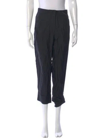 Pre-owned Acne Studios Silk Straight Leg Pants In Black