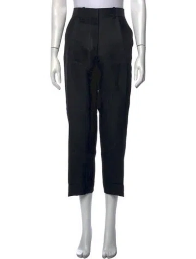 Pre-owned Acne Studios Silk Straight Leg Pants In Black