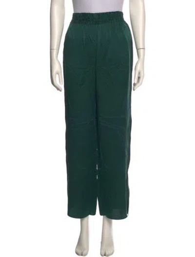 Pre-owned Acne Studios Silk Wide Leg Pants In Green