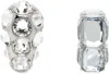 Acne Studios Silver Asymmetric Crystal Earrings In Awn Silver/transpare