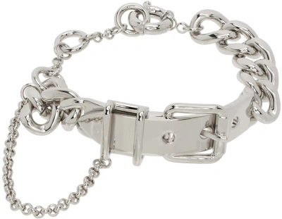 Acne Studios Silver Buckle Chain Bracelet In Aae Silver