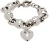 Acne Studios Heart-charm Chunky Bracelet In Bwf Antique Silver