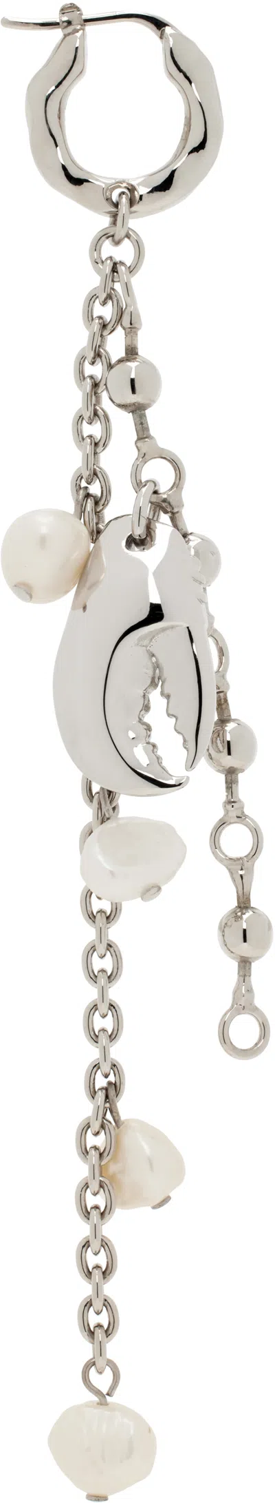 Acne Studios Silver Claw Charm Single Earring In Metallic