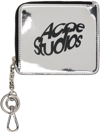 Acne Studios Silver Faux-leather Wallet In Aae Silver