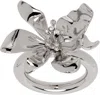 Acne Studios Silver Flower Ring In Awn Silver/transpare