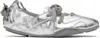 Acne Studios Ballerinas Aus Metallic-leder In Axa Silver/grey