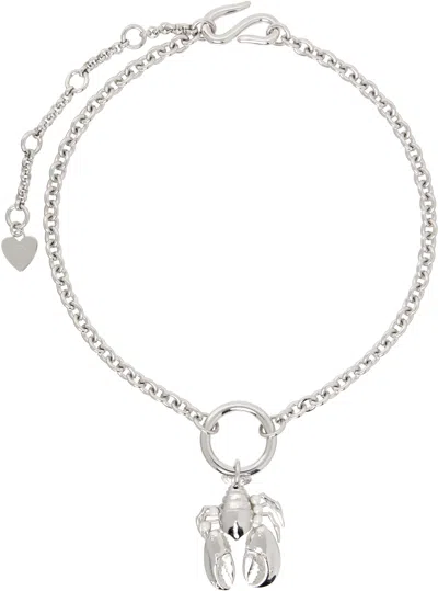 Acne Studios Silver Lobster Necklace In Metallic