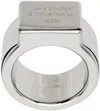 Acne Studios Silver Logo Engraved Ring In Aae Silver