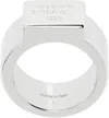 Acne Studios Silver Logo Engraved Signet Ring In Aae Silver