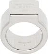 Acne Studios Silver Logo Engraved Signet Ring In Aae Silver