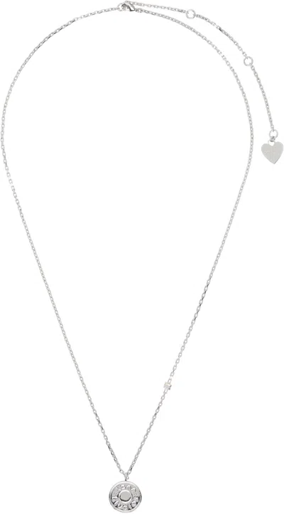 Acne Studios Silver Logo Pendant Necklace In Metallic