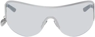 Acne Studios Silver Metal Frame Sunglasses In Blue