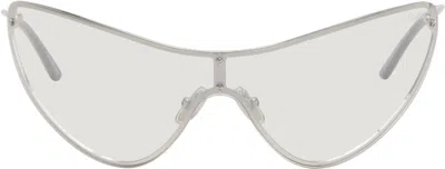 Acne Studios Silver Metal Frame Sunglasses In Cah Transparent/silv