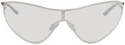 Acne Studios Silver Metal Frame Sunglasses In Cah Transparent/silv