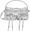 Acne Studios Micro Multipocket Luxe Metallic Leather Crossbody Bag In Silver