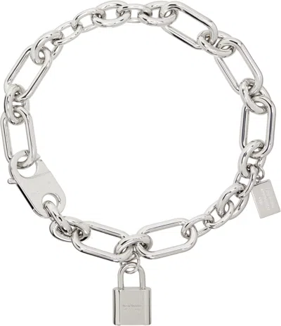 Acne Studios Silver Padlock Chain Necklace In Aae Silver