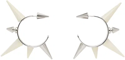 Acne Studios Silver Spike Earrings In Aae Silver