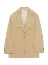 Acne Studios Single-breasted Blazer Camel Beige In Gold