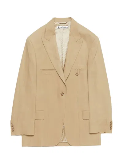 Acne Studios Single-breasted Blazer Camel Beige