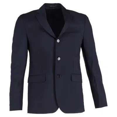 Acne Studios Single-breasted Blazer In Navy Blue Polyester