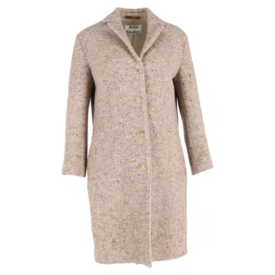 Acne Studios Single-breasted Coat In Multicolor Wool In Neutral