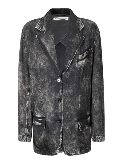 Acne Studios Woman Blazer Black Size 6 Viscose In Gray