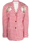 Acne Studios Single-breasted Gingham-check Blazer In Red