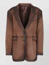 Acne Studios Single Breasted Jacket Notch Lapel Pockets In Brown