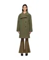 Acne Studios Single-breasted Lapel Coat In Green