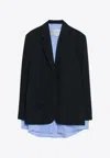 Acne Studios Layered Suit Jacket In Blue