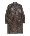 Acne Studios Single-breasted Leather Coat In Brown
