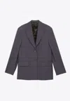Acne Studios Blue Single-breasted Jacket In Wool Blend In Blue