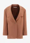 Acne Studios Single-breasted Blazer Jackets Brown