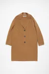 Acne Studios Single-breasted Wool Coat In Camel Beige
