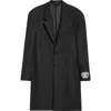 Acne Studios Single Breasted Wool Gabardine Topcoat In Black