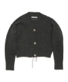 Acne Studios Single-breasted Wool Knitted Cardigan In Black