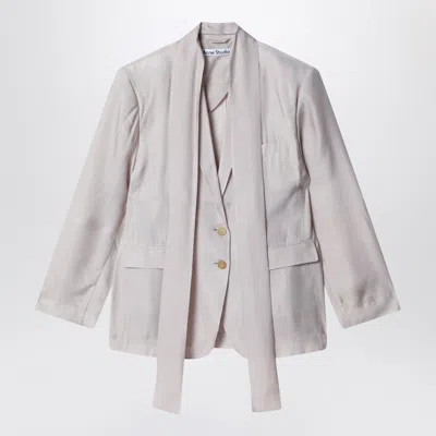 Acne Studios Single-breasted Suit Jacket Beige In Gray