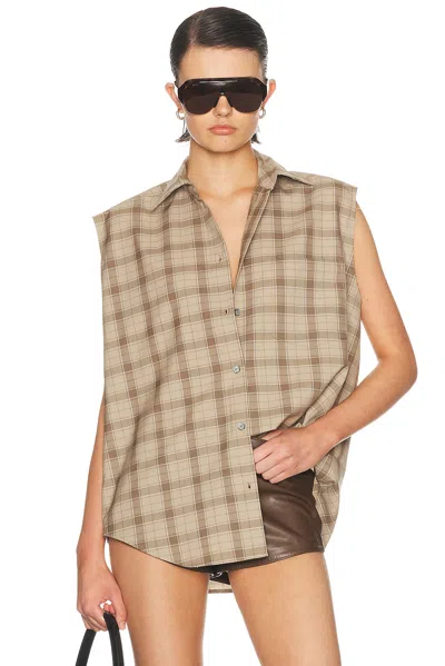 Acne Studios Sinora English Plaid Shirt In Brown