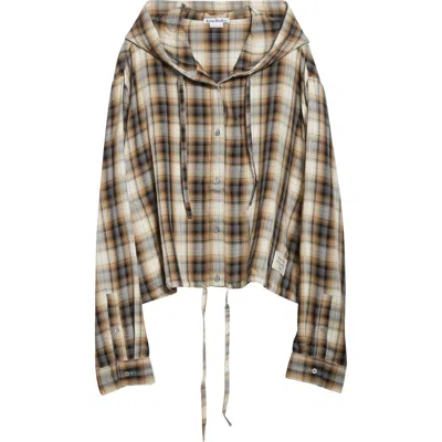 ACNE STUDIOS ACNE STUDIOS SIP CHECK FLANNEL HOODED OVERSHIRT