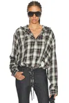 Acne Studios Sip Checked Cropped Overshirt In Multi